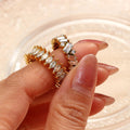 Tarnish Free Baguette Irregular Square Round Horse Eye Zircon Ring Jewelry Stainless Steel Rings Women Trendy
