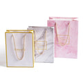 Wholesale Custom logo Printed pink Marble Design Paper Gift Bag With Handle
