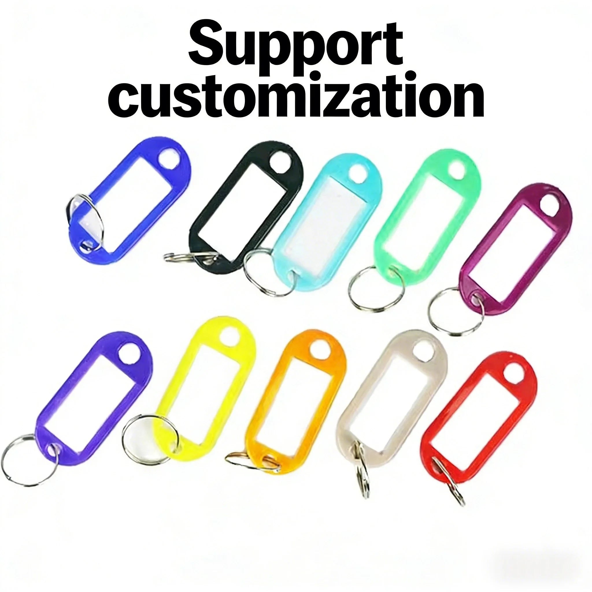 Color PP Plastic Key Chain ID Label Classification Number Tag Luggage Label Hotel Key Accessory Key Chain Key Id Label Tags