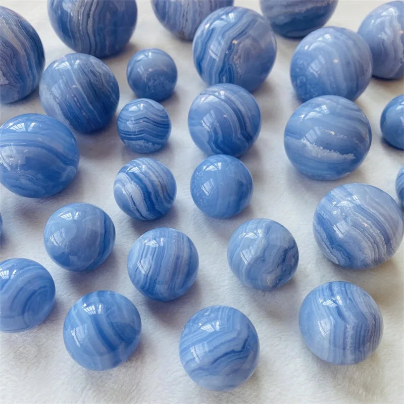 Hot Sale Natural Healing Stone Hand Craved Blue Crystal Ball Blue Lace Agate Sphere for Gift Decoration