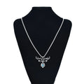 Bohemia Twist Metal Chain Iced Out Jewelry Big Elk Necklace Women 925 Silver Shiny Elk Shape Necklace