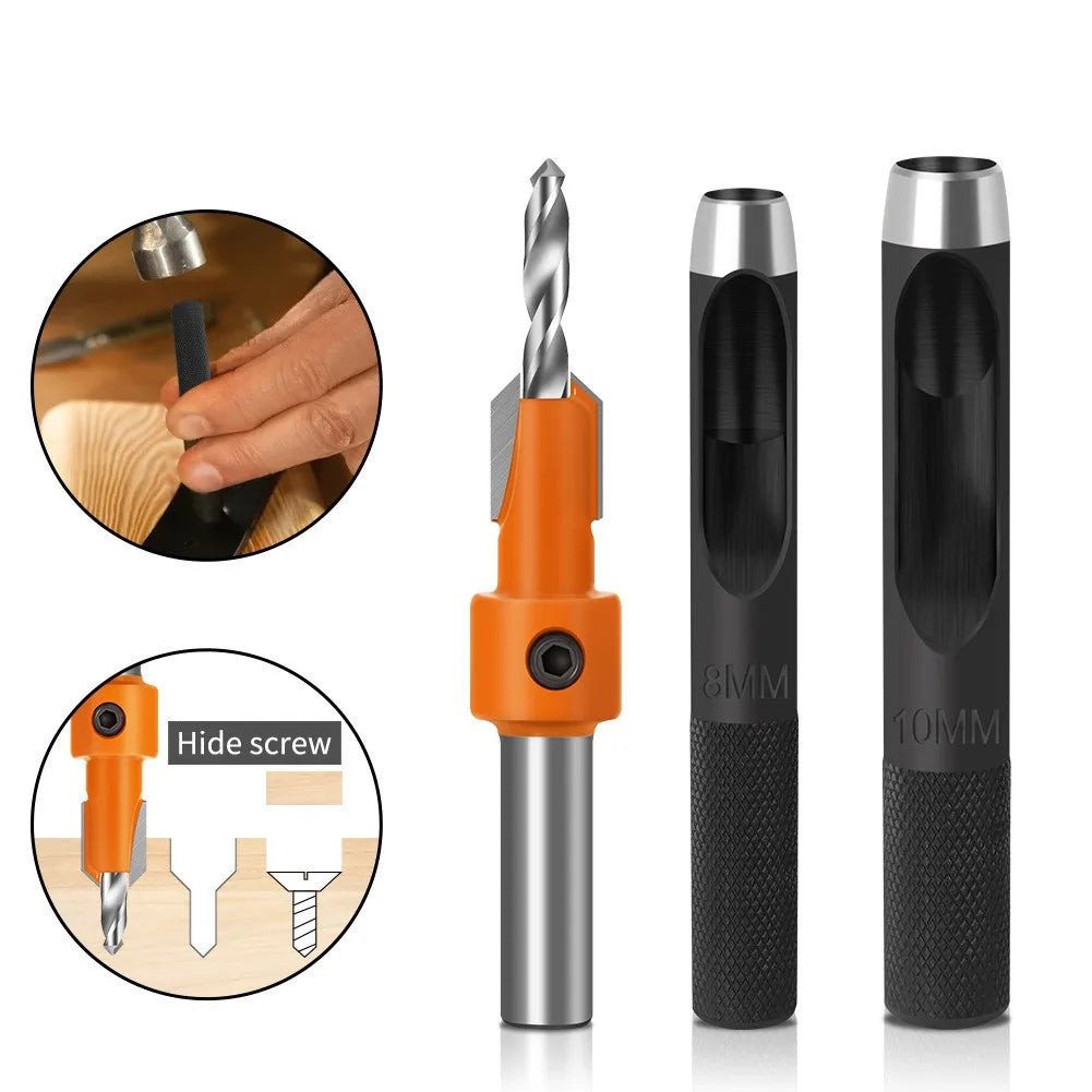 Edge Banding Punching Punch Countersunk Screw Bit  Steel Punch Plastic Tapper