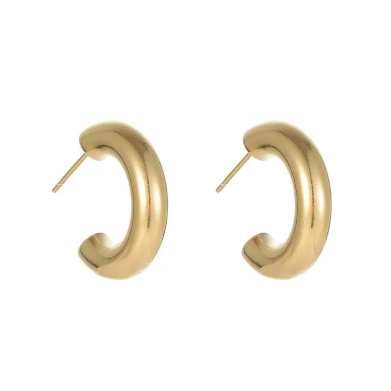 New Cold Wind  C Shape 316L Stainless Steel Jewelry Earring Women Gold Earrings Stainless Steel