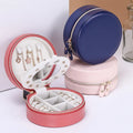 Mini Portable Organizer Travel Suitcase with Zipper PU Leather Small Storage case for Rings Jewelry Packaging Product