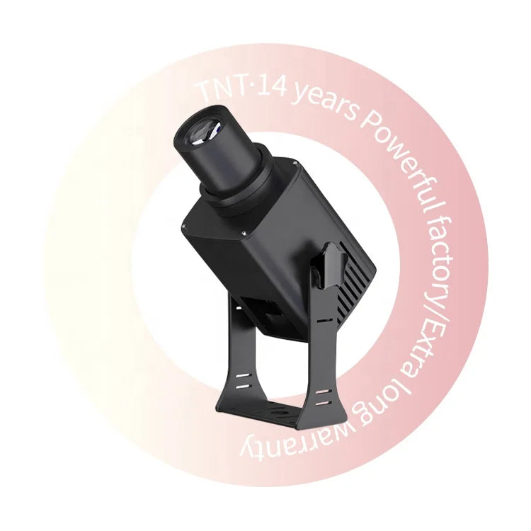 TNT Outdoor 25W-80W LED Gobo Projector IP67 Aluminum Alloy Body Wall Floor Sign Rotation Logo Projector ROHS Certified