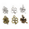40pcs 3-Styles Bronze Antique Silver Plated Clover Leaf Handmade Charms Pendant:DIY for Bracelet Necklace