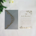 Custom Gold Stamping Transparent Acrylic Wedding Invitation Card With Foil Paper Envelope for Wedding Event