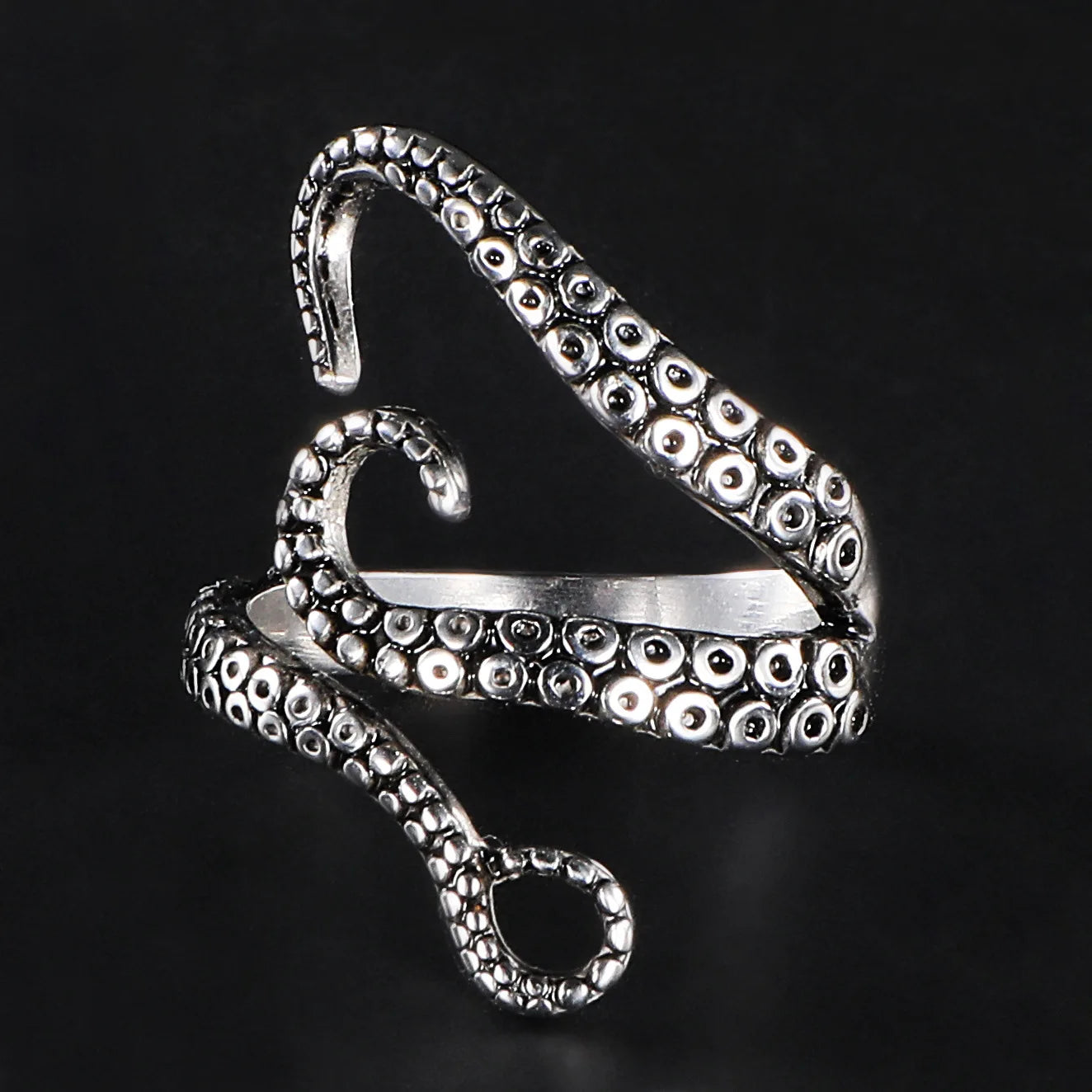 Stainless Steel Gothic Deep Sea Squid Octopus Ring Fashion Vintage Jewelry Opened Adjustable Rings for Women