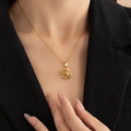 Factory Wholesale Fashion Classic Non-fading Stainless Steel Rose Flower Pendant Necklace for Women