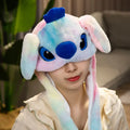 Xmas Glowing Bear Monster Hat Led Flashing Ears Moving Jumping Plush Cap Kids Adults Cute Animal Pop up Dress up Winter Ear Muff