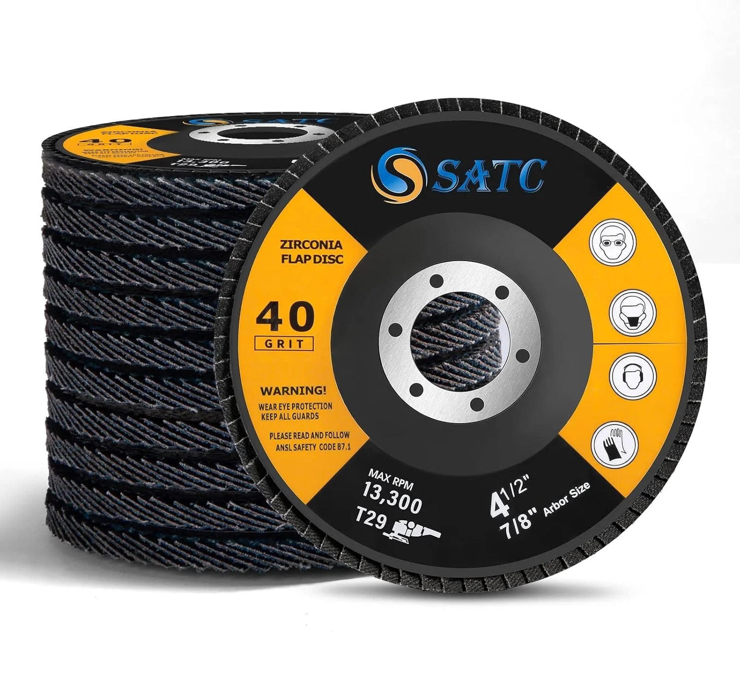 DE Warehouse 25PCS 4-1/2" Type 29 Flap Discs Assorted Grit 40 60 80 120 for Angle Grinder - High Density Abrasive