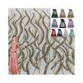 Luxury Design 100% Polyester 3d Embroidery Lace Bridal Sequin Beaded Embroidery Fabrics for Fashion Clothing