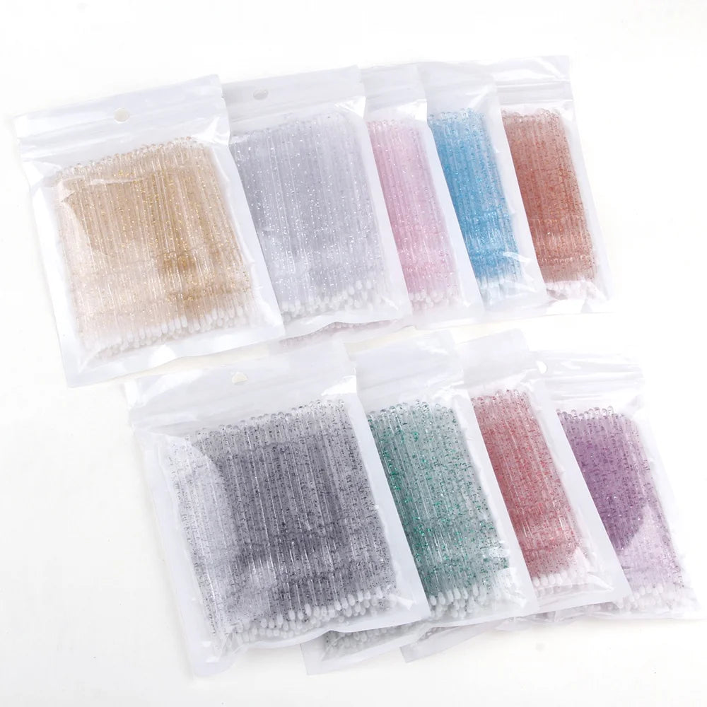 Wholesale Eyelash Extension Micro Wand Brush Diamond Crystal Shiny Micro Wand Brush eyelash extension brush