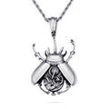 YK Steampunk Beetle Scarab Necklace Titanium Steel Machinery Jewelry Machine Gear Wheel Dung Pendant Fashion Rock Hot Charm Gift