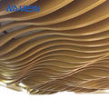 Modern Artistic Waterproof Fireproof Design Wood Grain Wavy Baffle Aluminum Alloy U-Shaped Ceiling Tiles for Hotel Mall Hospital