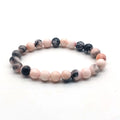 Handmade Natural Stone Buddha Beads Bracelet Pink Zebra Stone Charm Bracelet for Women Yoga Jewelry