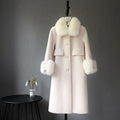 Sheepskin Fur Jacket Luxury Fluffy Wool Fur Coat Custom Sheep Shearling Fur Winter Coat Women