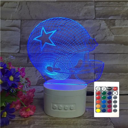 NFL Remote Control Led Lampara 5colors Night Light and bluetooth Speaker 2 in 1 Multiplu Function Lamp and Music Speak Player