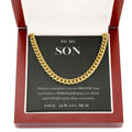 SC Classic Men 14K Gold Plated Stainless Steel Necklace Hot Selling Birthday Gift to My Son Cuban Chain Necklace with Card Box