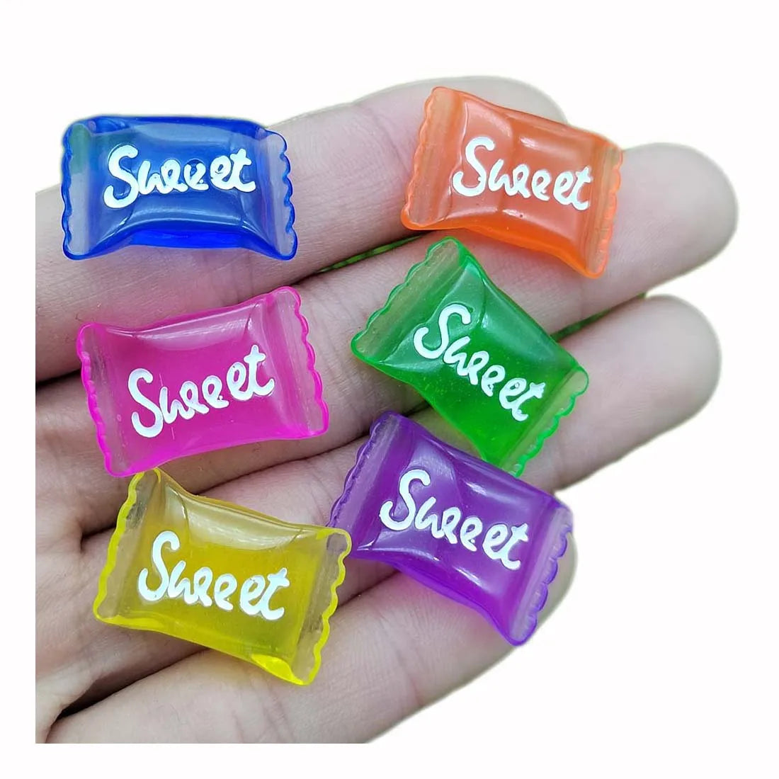Resin Kawaii Transparent Candy Cute Sweet C Candy Series Flatback Cabochon Craft Embellishments DIY Decoration Accessories