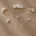 Wholesale Flower Hair Comb 6 Set Bridal Handmade Pearl Hair Comb Wedding Hair Pin for Engagement Birthday