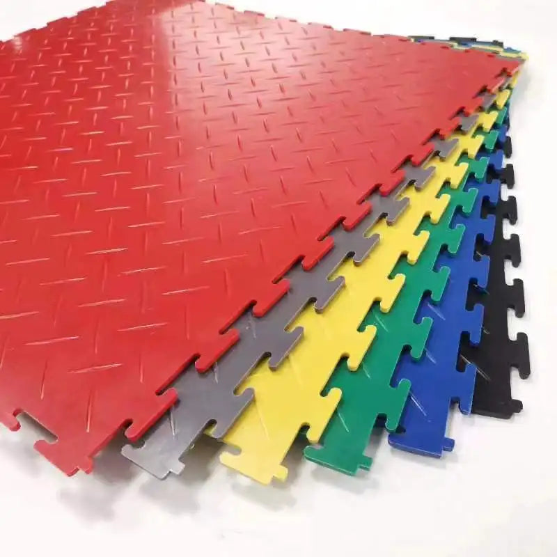 Commercial PVC Interlocking Floor Tiles - Heavy Duty Vinyl for Garage Industrial Workshop & Gym