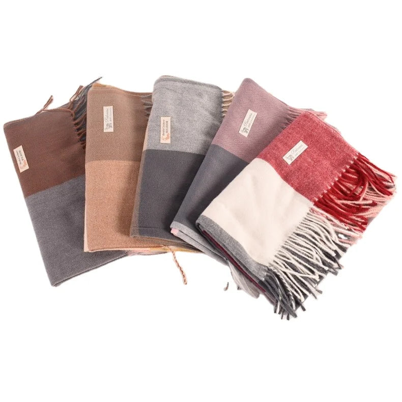 Classic Plaid Pashmina Scarf for  Scotland Women Large Cashmere  Shawls Wraps Winter Tassel Scarf