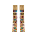 2023 Luxury Long-Style Tassel Color Earrings 18K Gold Plated Row Zircon for Wedding Party-Brass Jewelry for Women