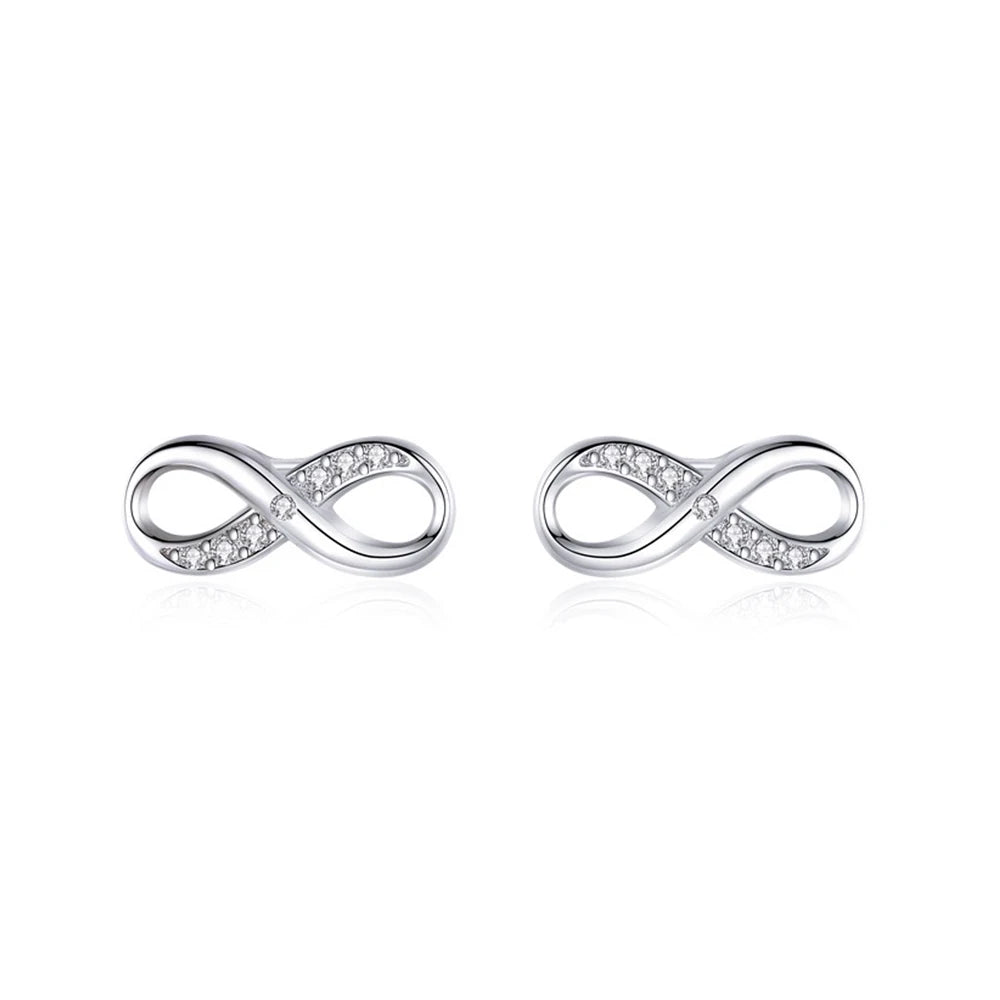 Wholesale Bulk Beautiful Jewellery Cubic Zircon 8 Shape Women Girls 925 Sterling Silver Stud Earrings for Fine Jewelry Gifts