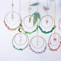 Hanging Garden Wind Chimes Window Decorations Sun Catchers Fashion Colorful Round Hoop Crystal Suncatcher