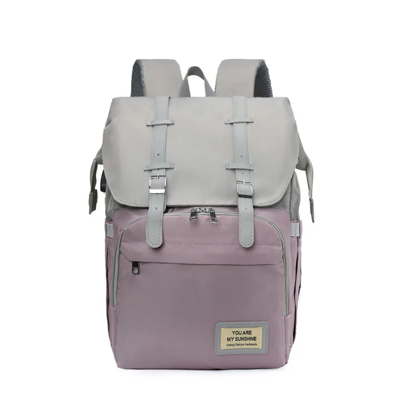 Factory Latest Style Eco Friendly Polyester Water Resistant Diaper Backpack USB Nappy Changing Station Mommy Nurse Baby Deellt