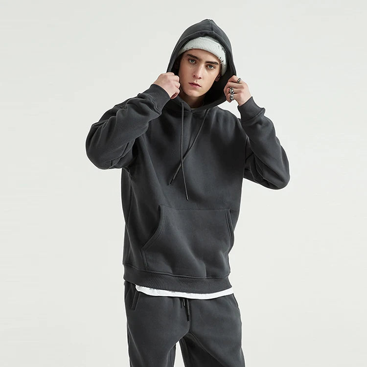 Custom logo Plus Size Oversize Pullover Cotton Polyester Graphic Blank Printed Heavyweight Hoodies Sweatshirt for Men