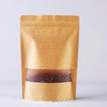 Wholesale Kraft Paper Zipper Lock Stand up Pouches with Window Resealable 100g Snack Ziplock Paper Bags