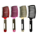 Salon Stations Hairdressing Accessories Vent Scalp Massage Curved Wave Hair Care Boar Bristle Brush