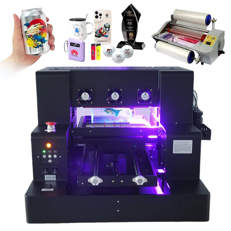 A3 UV DTF Printer Inkjet Digital Cup Wrap Irregularly Shaped Bottle Sticker UV DTF Printer With Laminator