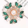 Luxury Sparkling Stone Snowflake Brooch Ladies Wedding Guest Gift Valentine's Day Jewelry Pearl Brooch Pins