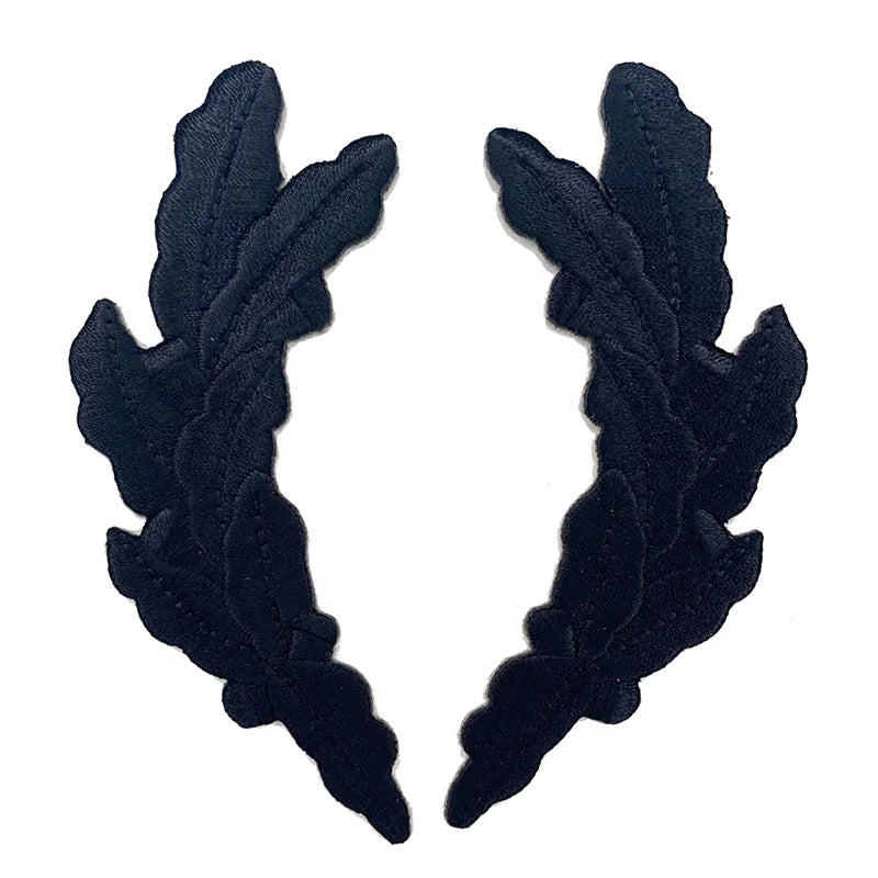 Custom Caps Accessory Black in Pair Iron on Embroidery Scrambled Eggs Patch Captain Uniform Embroidered Applique Patches/Badges