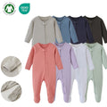 Two-way Zipper Long Sleeve Baby Onesie Rompers Antislip 100% Organnic Cotton Baby - Toddler Footed Pajamas MegaBDM