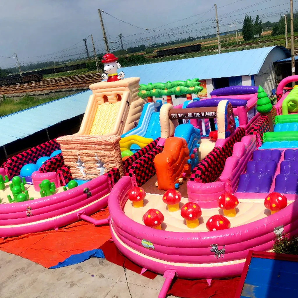 Cheap Price 90 Day Window Commercial Adult Kids Inflatable Obstacle Course 22.4*18.7*6m Inflatable Playground for Sale