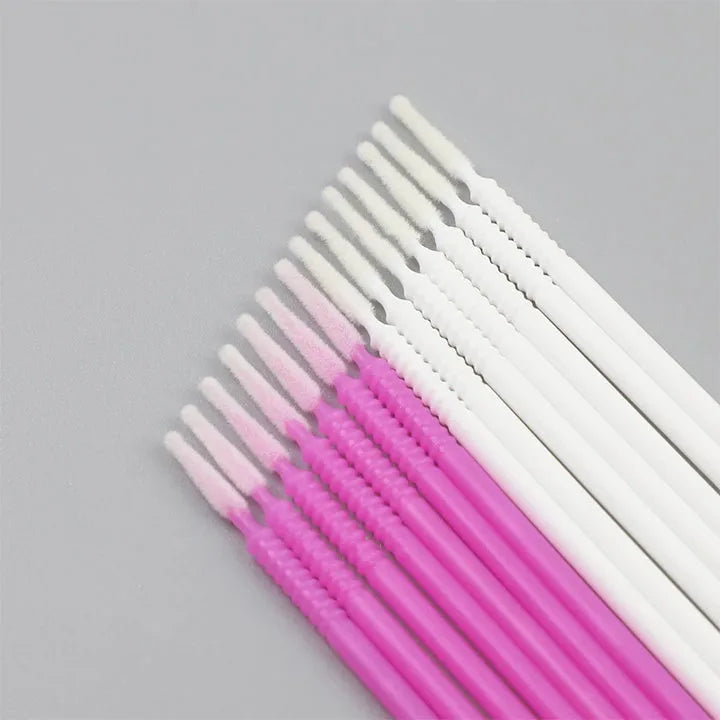 Private Disposable Individual Eyelashes Removing Tools Micro Swab Brushes Applicator Eyelash Cleaning Micro Brush for Salon