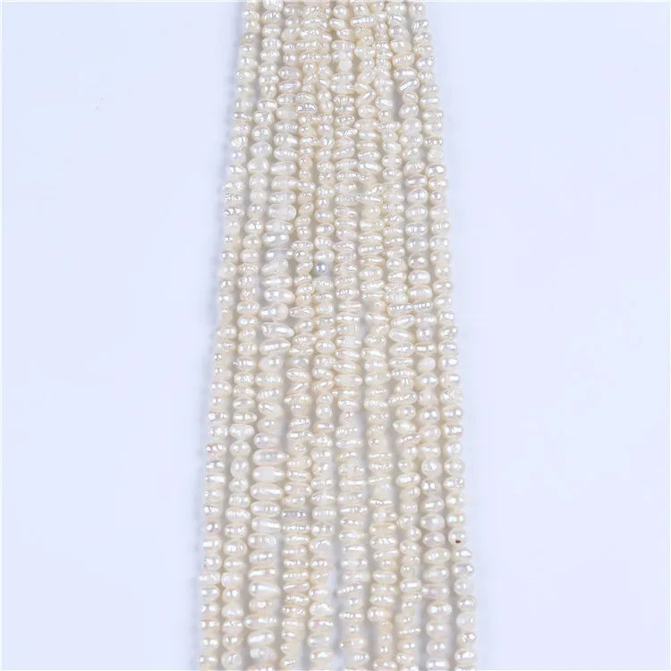 Wholesale Discount-3-4mm White Potato Pearl Strands Bulk