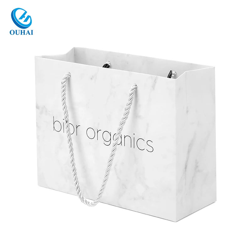 Luxury Custom Own Logo Printed Retail Clothing Packaging Paper Bag Shopping Packaging Paper Bag for Clothes Shoes Brand