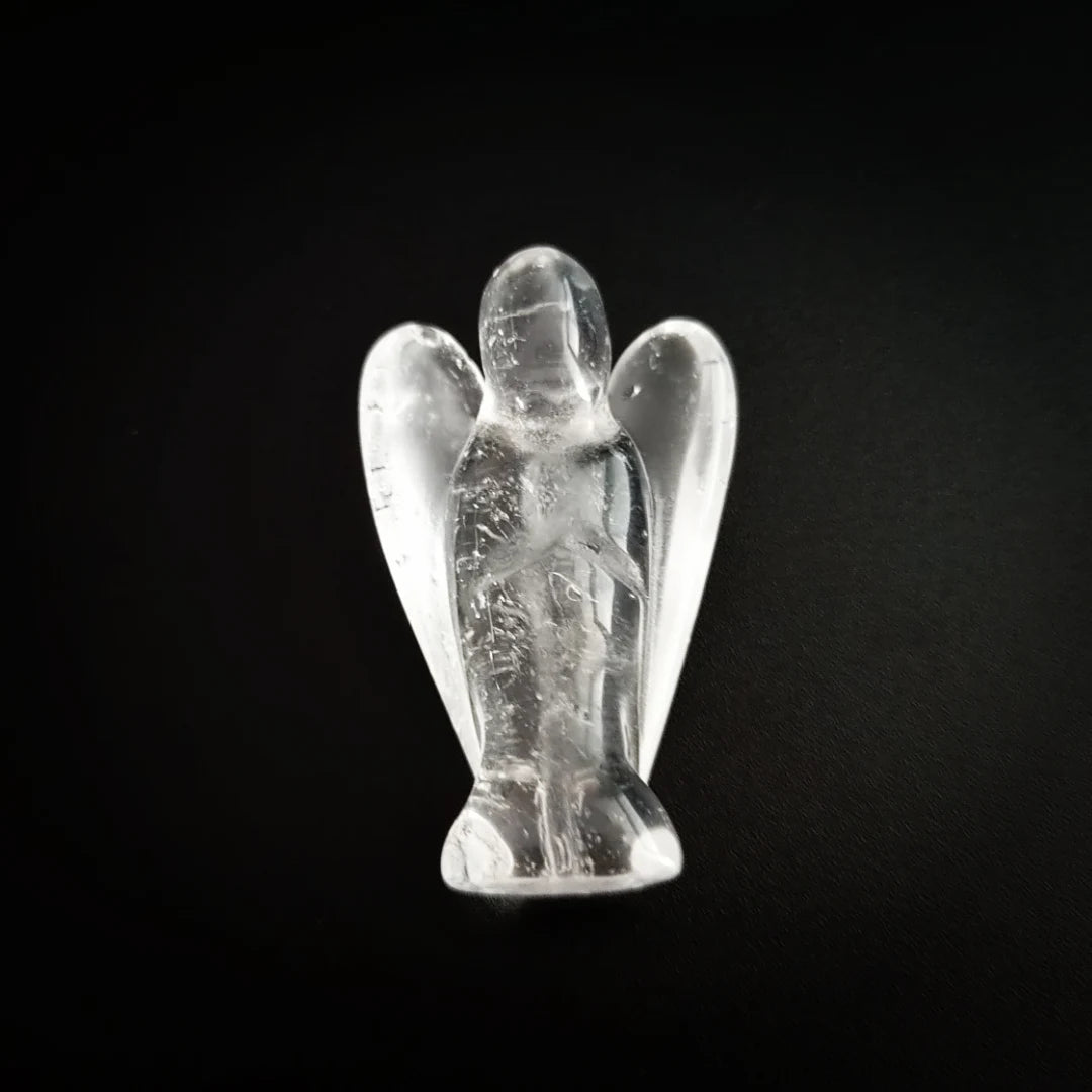 Huiying Clear Quartz Gemstone Healing Carving Crafts 2 Inch Angels for Gift