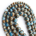 6MM 8MM 10MM 12MM Natural Loose Beads Blue Gold Stone Strands Crystal Gemstone Strands