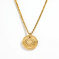 Fenny 18K PVD Plated Elegant Classic Angel Wing Rope Chain Pendant Necklace Choker Stainless Steel Jewelry Wholesale