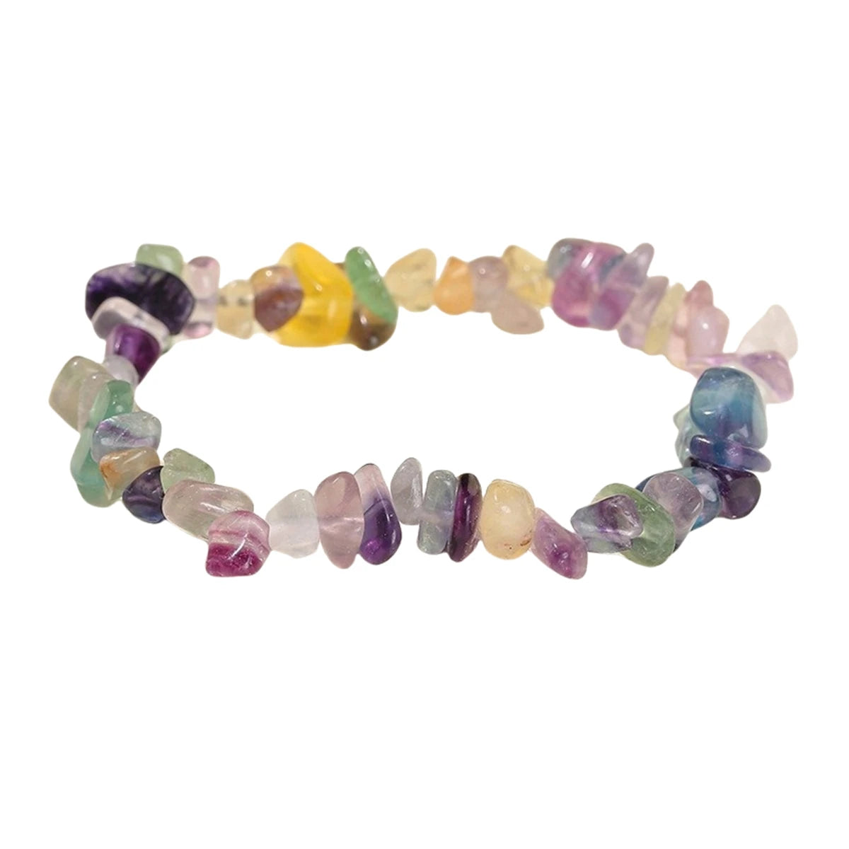 Hot New Products China Wholesale Fluorite Crushed Stone Irregular Elastic Elastic Bracelet Ornament