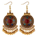 Gold Plated Ethnic Summer round Flower Alloy Dangle Earrings Turk Jhumka Indian Jewelry for Ladies for Weddings and Gifts