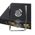 Hot Sales Laser Engraving Crystal Clock Custom Etched Logo Glass Desk & Table Clocks for Arabic Islamic Muslim Gift