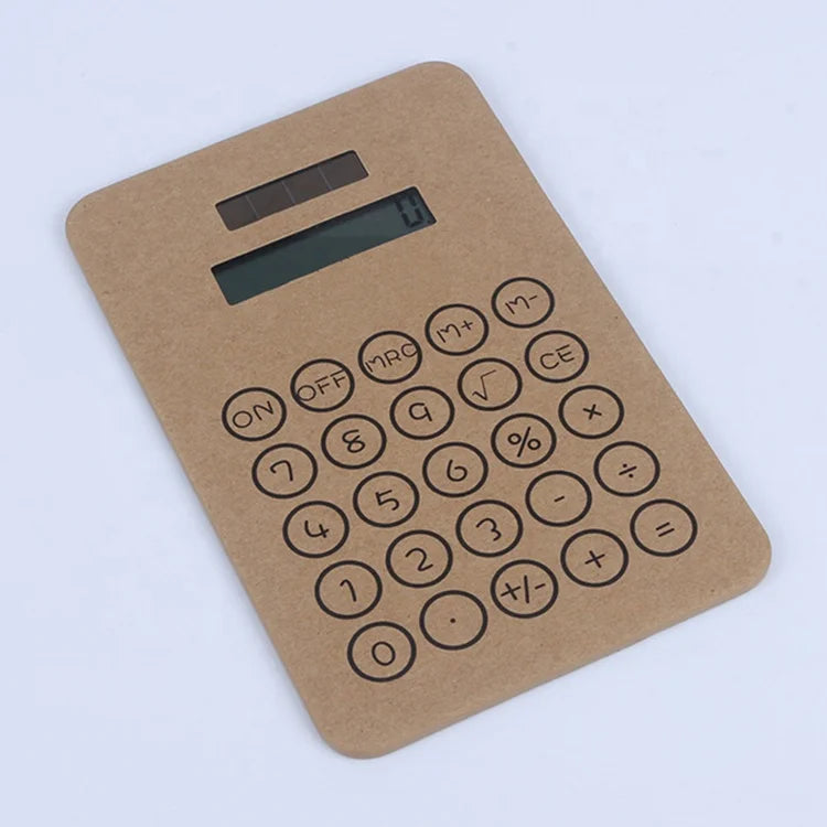 Electronic Notepad with Calculator Promotional Gift Customized Private Label logo 8 Digit Solar Power Thin Kraft Paper Memo Pad