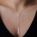 EManco Geometry Beauty Stainless Steel Necklaces for Women Stick Pendant Gold Choker Necklace for Woman Fashion Jewelry